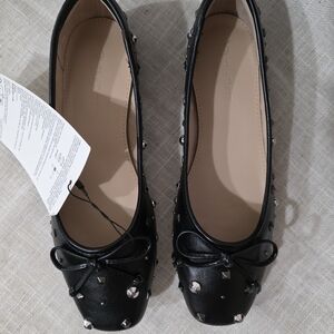 Elegant Black Studded‎ Flats